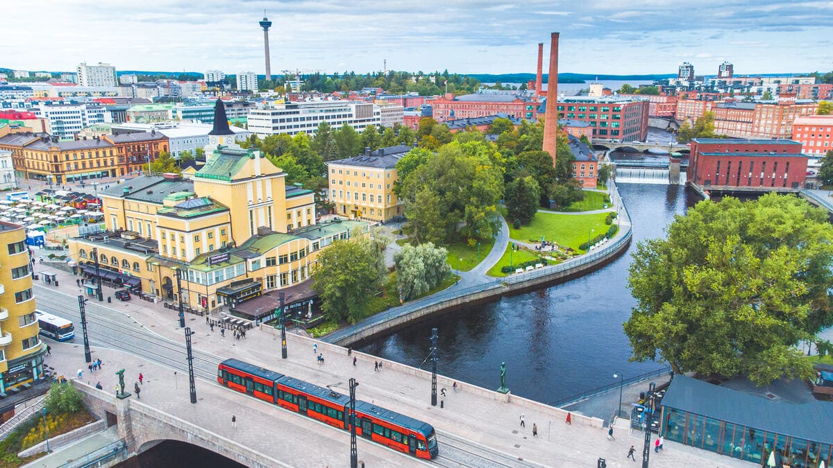 Tampere city aerial view