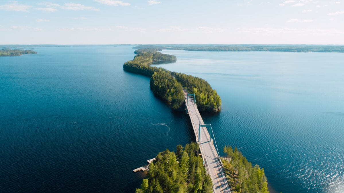 Bridge across the Finnish lakeland